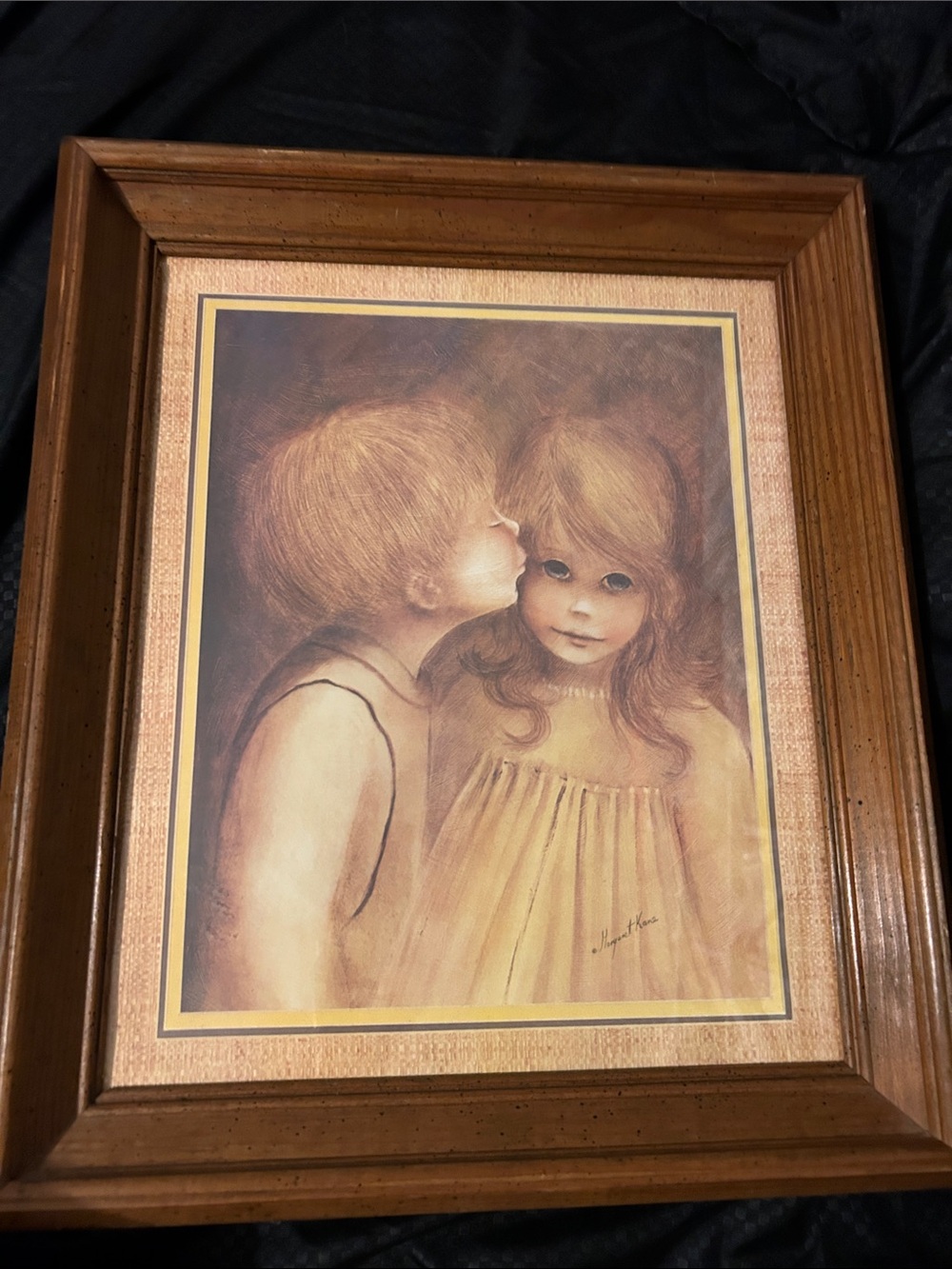 Vintage big eyes Style Sepia Children Portrait Wall Art - Neutral Tones